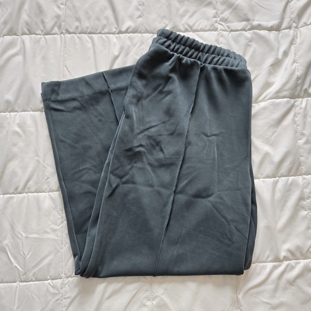 a new day Women's Green Pull On Wide Leg Pants